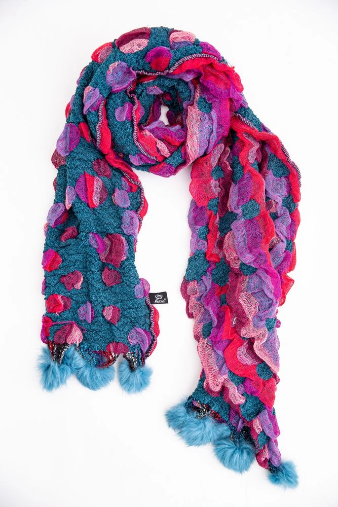Купить Женский шарф зелено-фиолетового цвета с принтом 154R1889-4 оптом - Фото №1