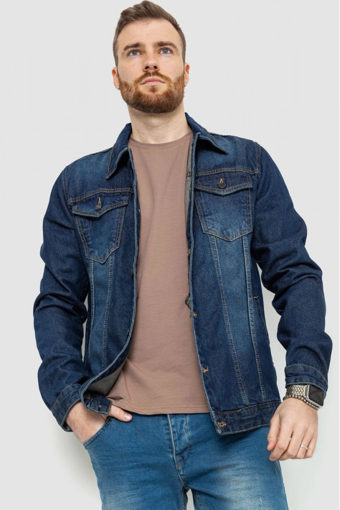 Купити Джинсова куртка чоловіча, колір синій, 157R0195 оптом - Фото №1
