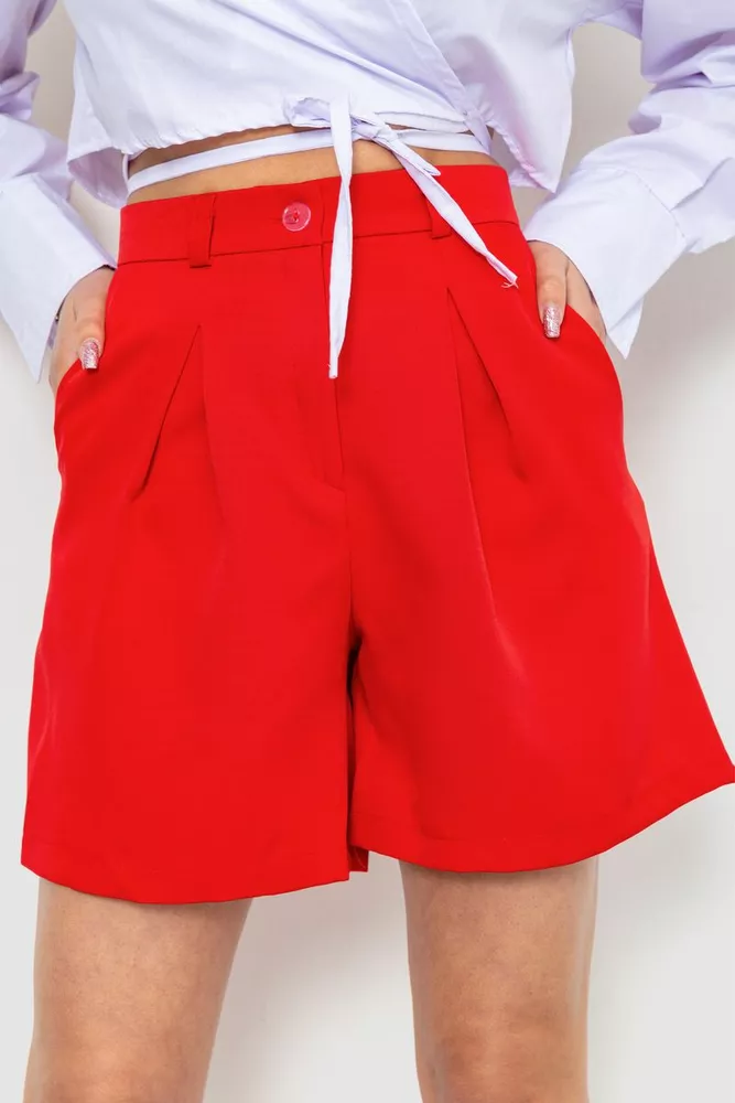 Купити Шорти жіночі класичні, колір червоний, 186R050-2 - Фото №1