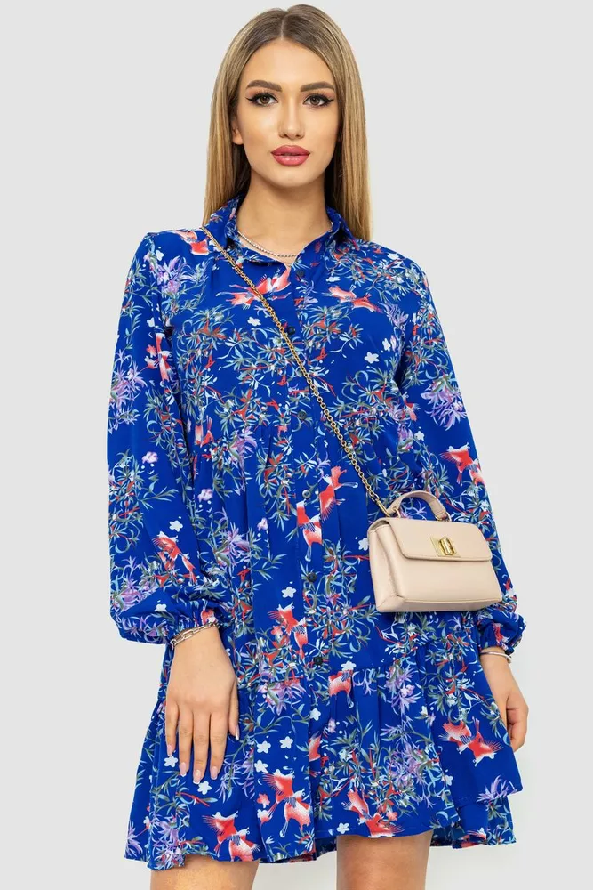Купити Сукня з принтом, колір синій, 214R788 оптом - Фото №1