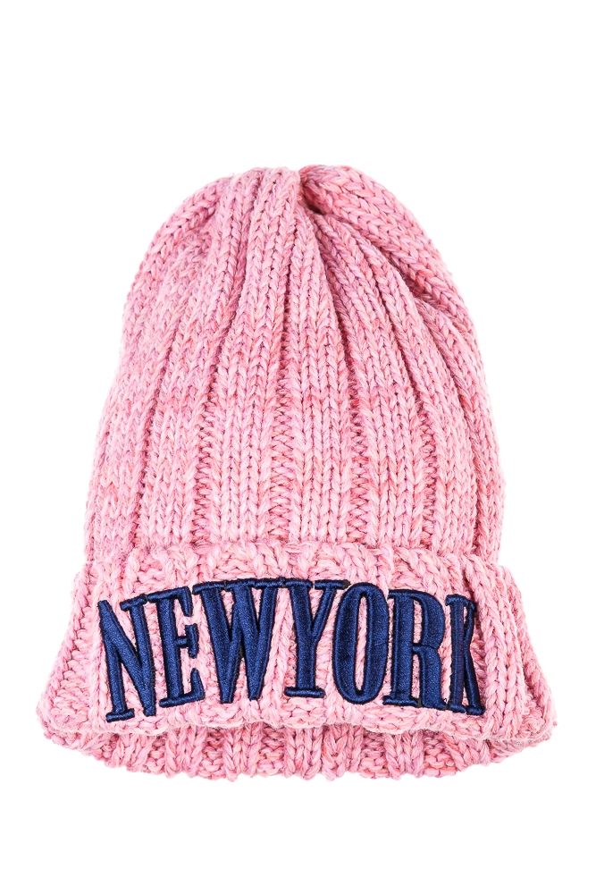 Купить Яркая,стильная шапка женская, светло-розовая 259V001 - Фото №1