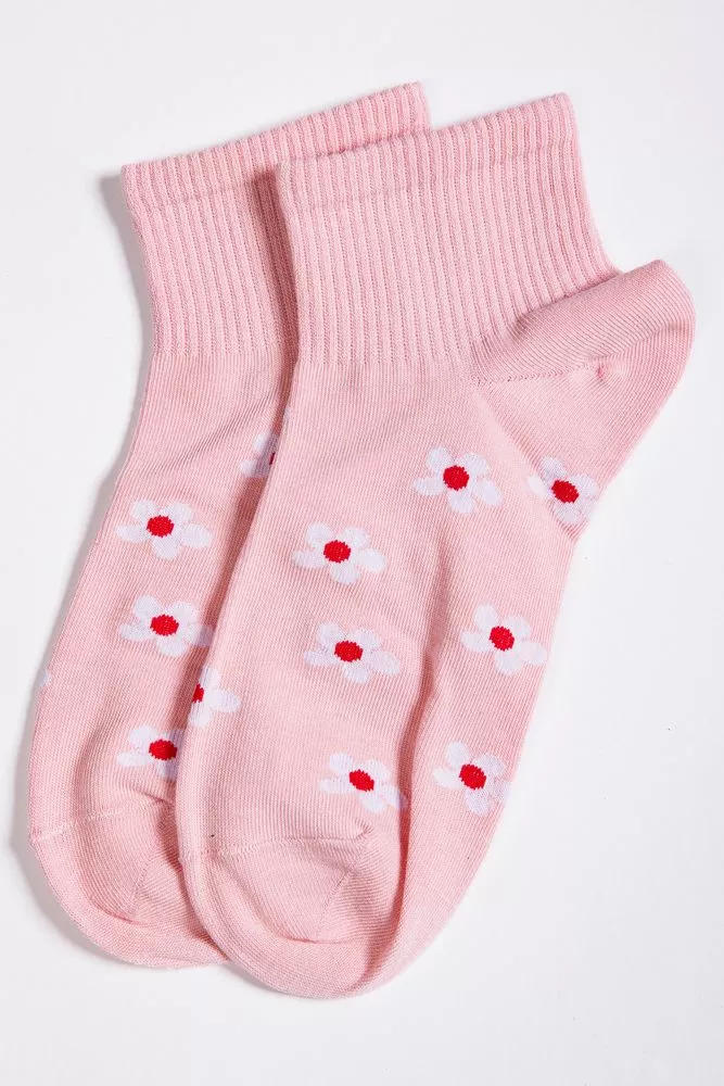 Купити Жіночі шкарпетки персикового кольору з узором 151R2846-1 - Фото №1