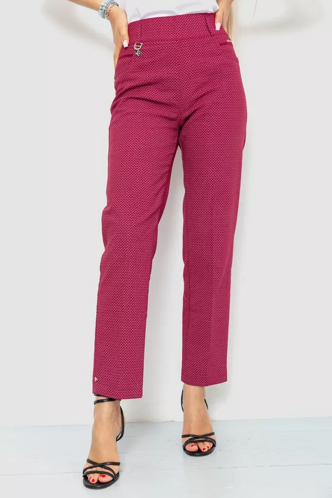 Купити Штани жіночі класичні, колір бордовий, 214R318 оптом - Фото №1