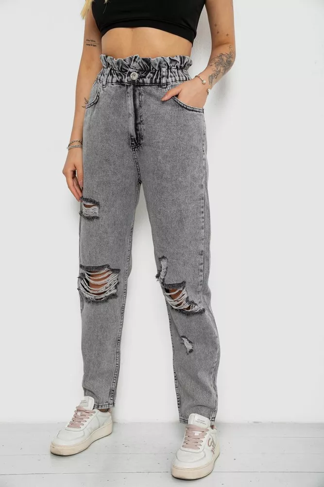 Купити Джинси жіночі Mom-fit, колір сірий, 244R1573S20-LZ - Фото №3