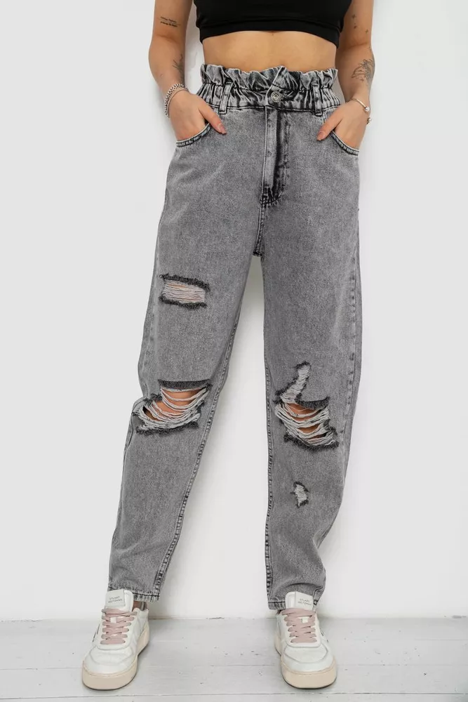 Купити Джинси жіночі Mom-fit, колір сірий, 244R1573S20-LZ - Фото №1