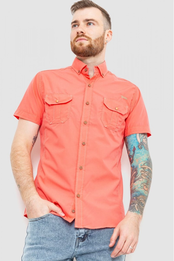 Купить Рубашка мужская классическая, цвет коралловый, 186R1451 оптом - Фото №1