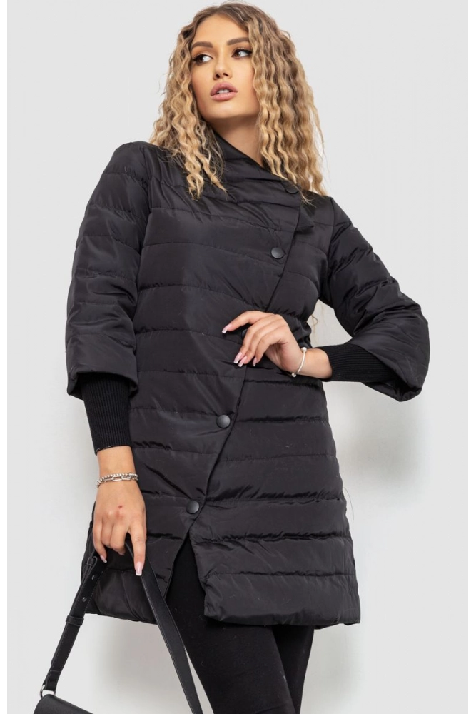 Купити Куртка жіноча демісезонна, колір чорний, 235R168 - Фото №1
