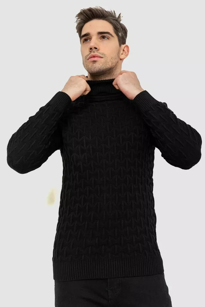 Купить Гольф-свитер мужской, цвет черный, 161R619 оптом - Фото №1