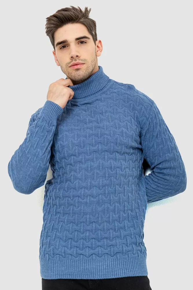 Купить Гольф-свитер мужской, цвет джинс, 161R619 - Фото №1