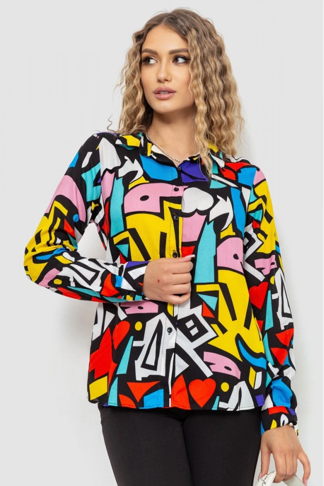 Купить Рубашка женская разноцветная, цвет разноцветный, 235R3736 оптом - Фото №1