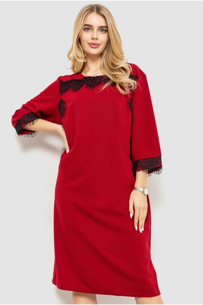 Купити Сукня ошатна, колір бордовий, 186R49 - Фото №1