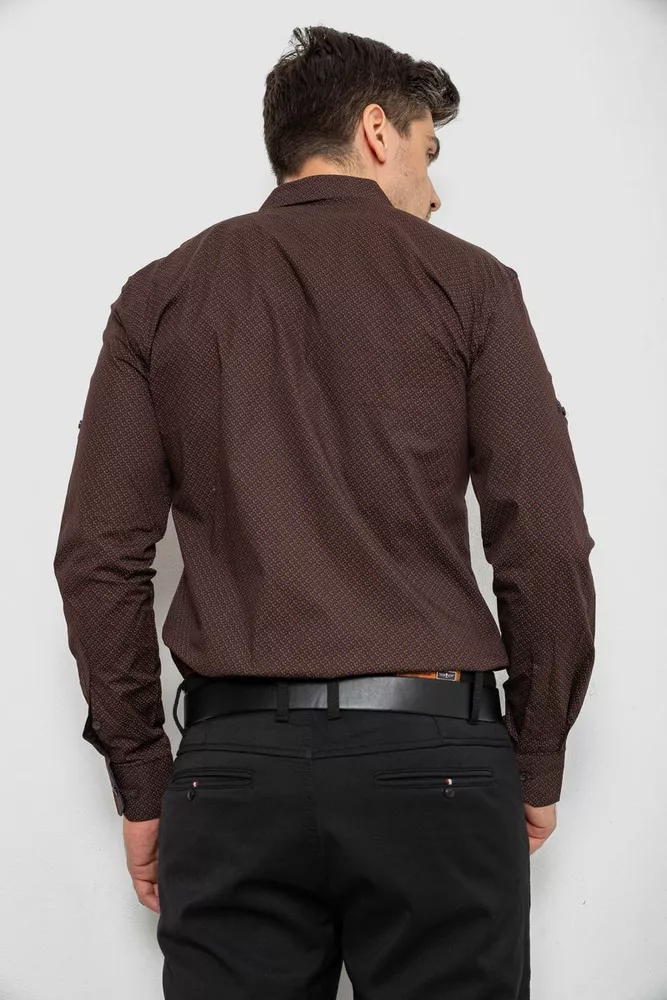 Купити Сорочка чоловіча, колір коричневий, 214R7004 оптом - Фото №4