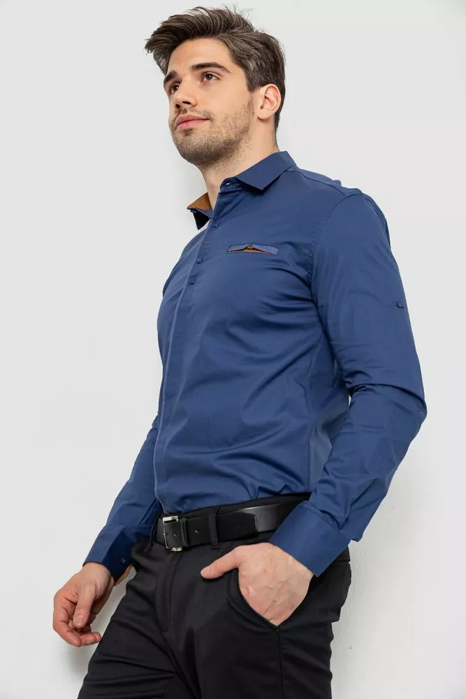Купити Сорочка чоловіча, колір синій, 214R7004 - Фото №4