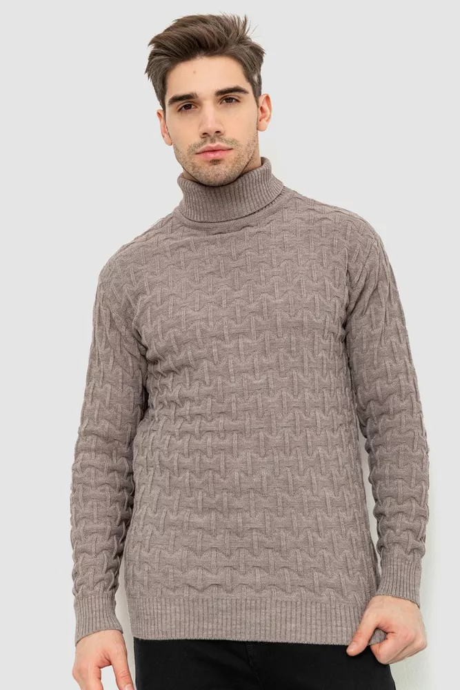 Купить Гольф-свитер мужской, цвет мокко, 161R619 оптом - Фото №1