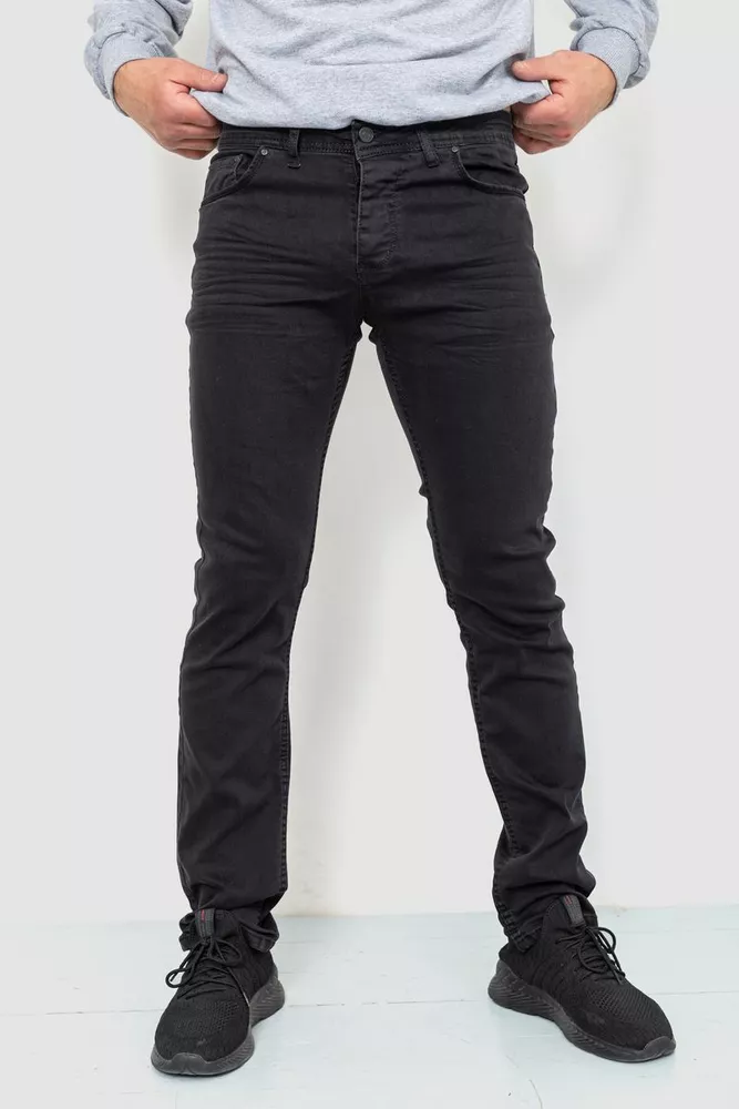 Купити Джинси чоловічі однотонні, колір чорний, 157R365 оптом - Фото №1