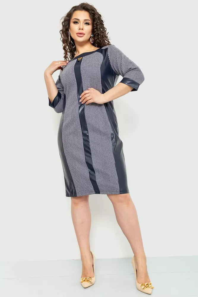 Купити Сукня, колір синьо-сірий, 183R670 - Фото №1