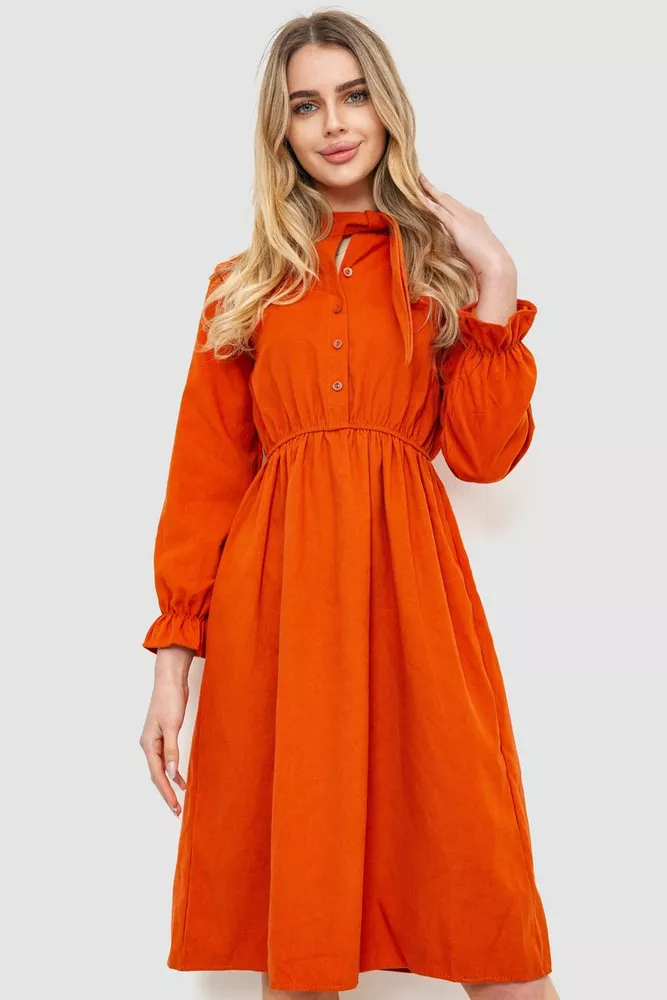 Купити Ошатне плаття, колір теракотовий, 246R203 оптом - Фото №1