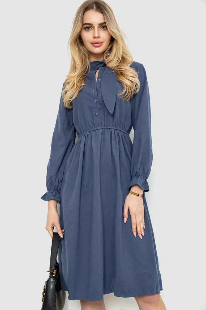 Купити Ошатне плаття, колір джинс, 246R203 - Фото №1