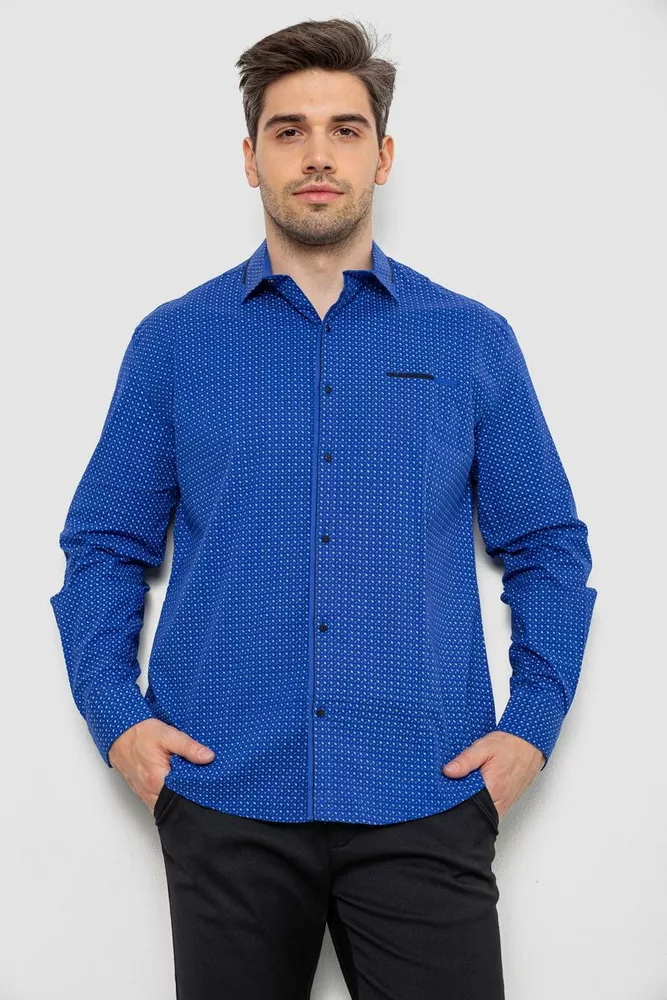 Купити Сорочка чоловіча з принтом, колір електрик, 214R7497 - Фото №2