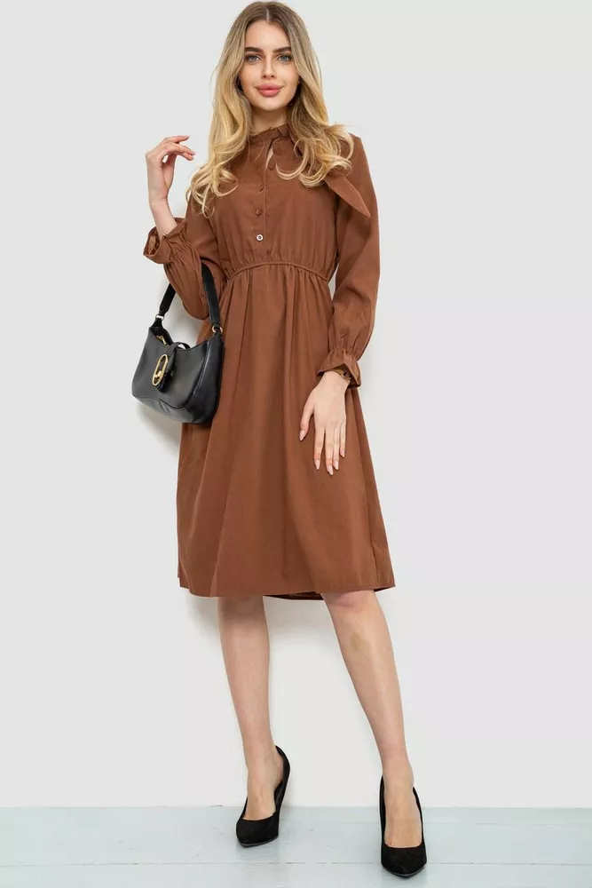 Купити Ошатне плаття, колір коричневий, 246R203 - Фото №1
