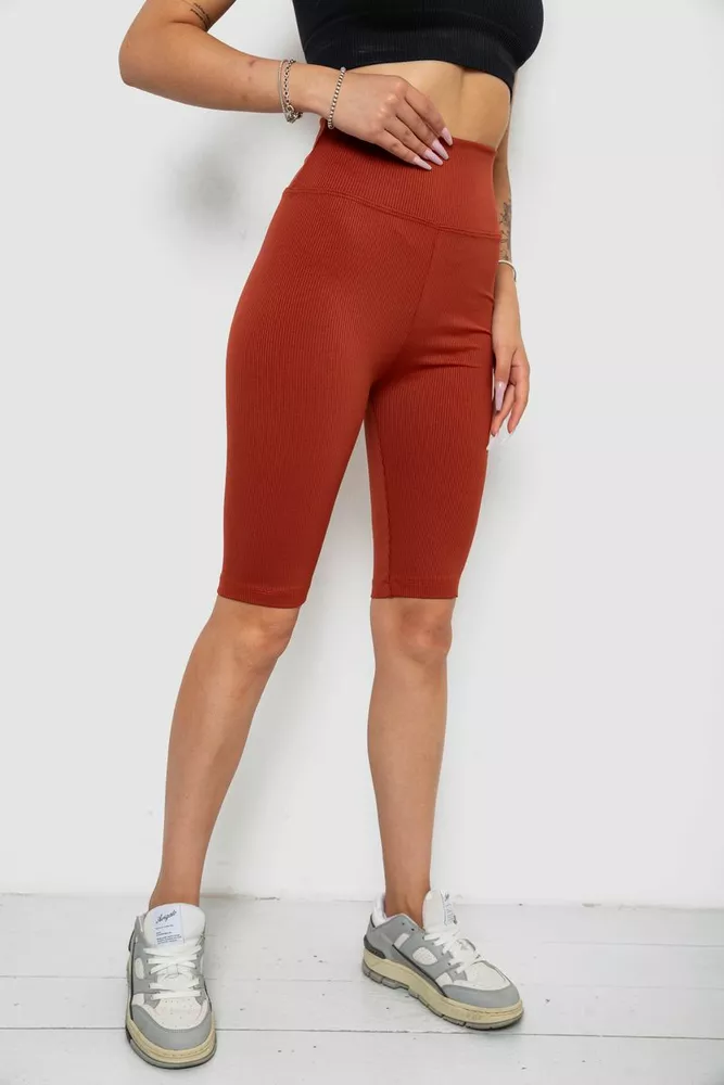 Купити Велотреки жіночі в рубчик, колір теракотовий, 238R355 - Фото №3