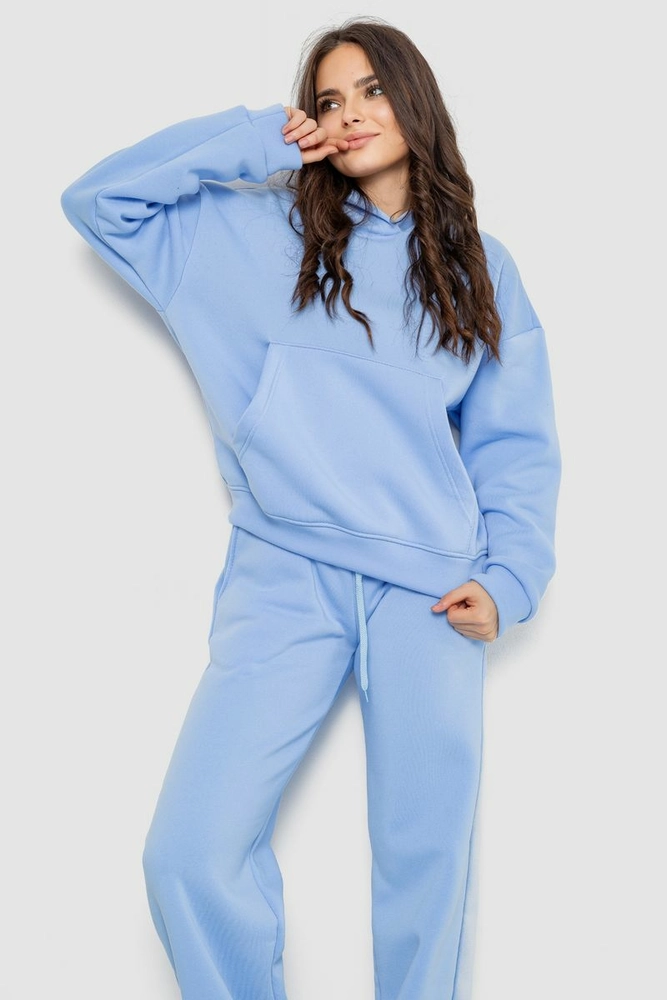 Купить Спортивный костюм женский на флисе  -уценка, цвет голубой, 241R2001-2-U-5 оптом - Фото №2