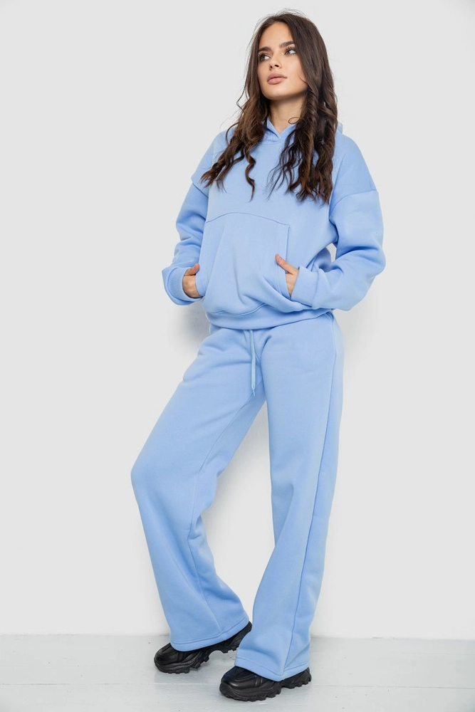 Купить Спортивный костюм женский на флисе  -уценка, цвет голубой, 241R2001-2-U-5 оптом - Фото №3