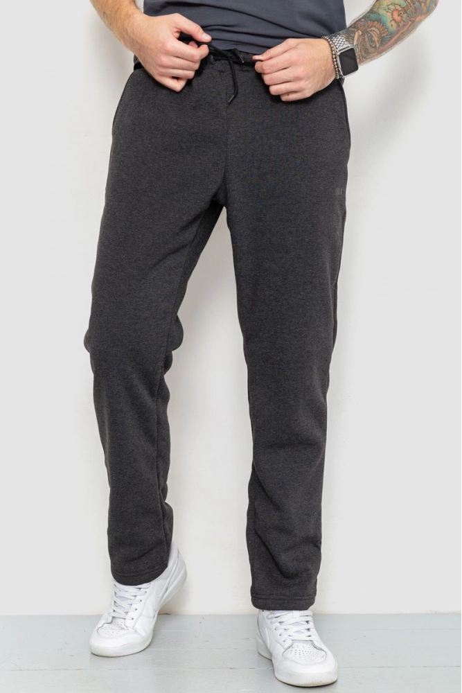 Купить Спорт штаны мужские на флисе, цвет темно-серый, 129R1630 - Фото №1
