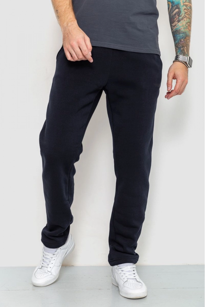 Купить Спорт штаны мужские на флисе, цвет темно-синий, 129R1630 - Фото №1