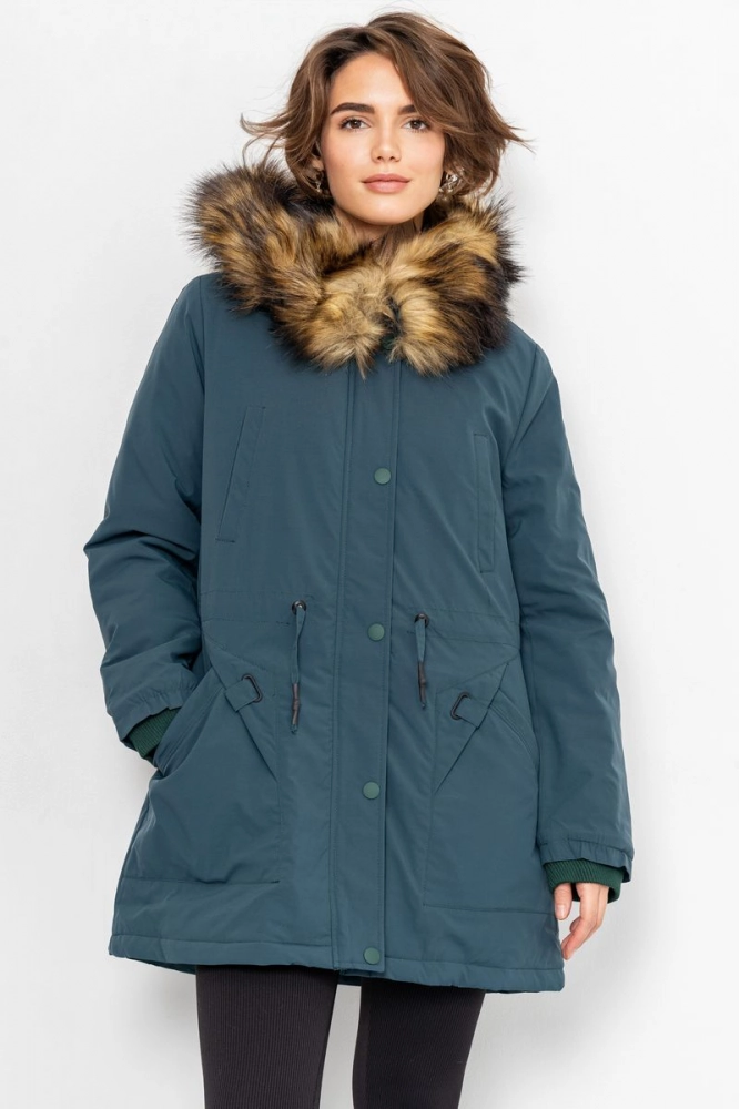 Купить Куртка женская, цвет темно-зеленый, 224R19-16 - Фото №1