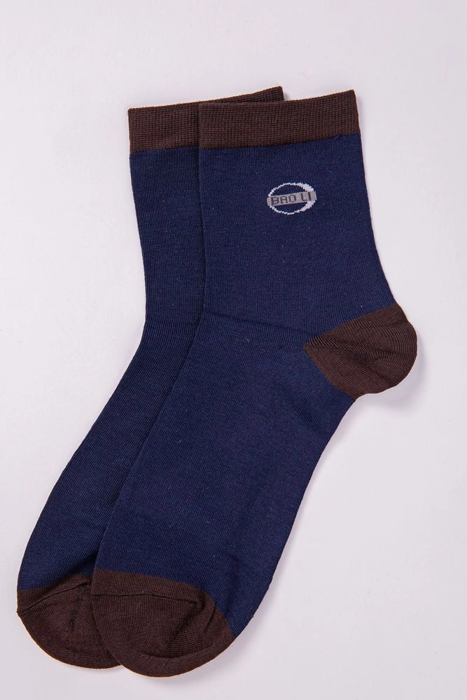 Купить Мужские носки сине-коричневого цвета средней длины 151R20-1-10 оптом - Фото №1