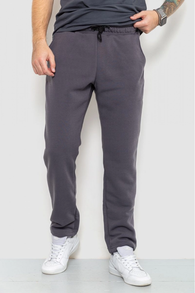 Купить Спорт штаны мужские на флисе, цвет серый, 129R1630 - Фото №1