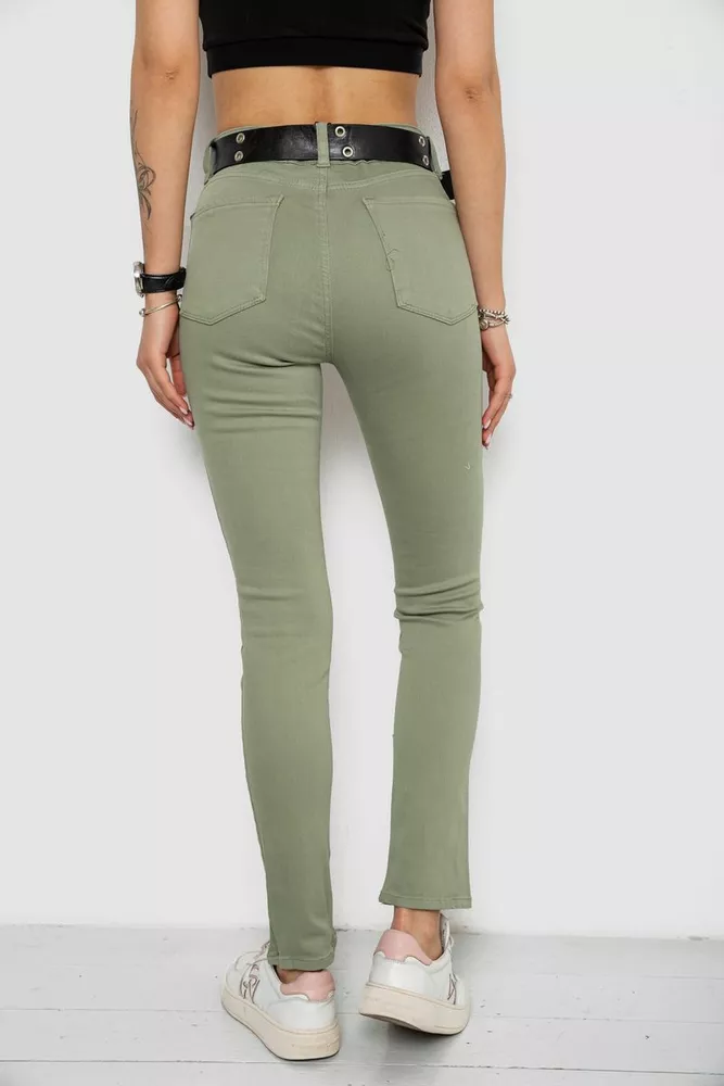 Купити Джинси жіночі Skinny Американки, колір оливковий, 182R00252 оптом - Фото №4