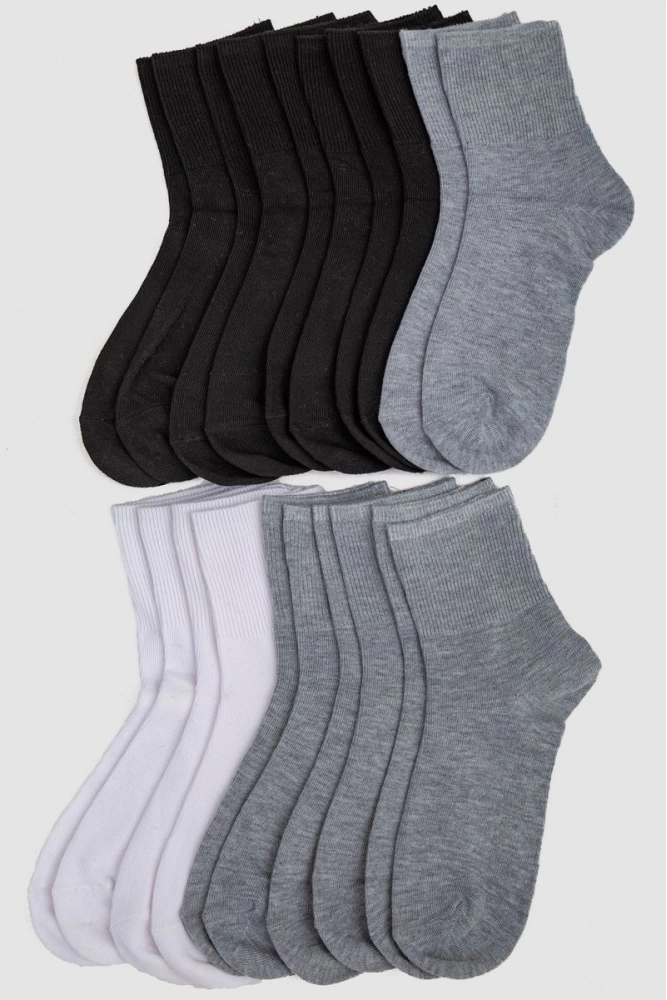 Купить Комплект женских носков 10 пар, цвет белый;серый;чёрный;, 151RY102-3 оптом - Фото №1