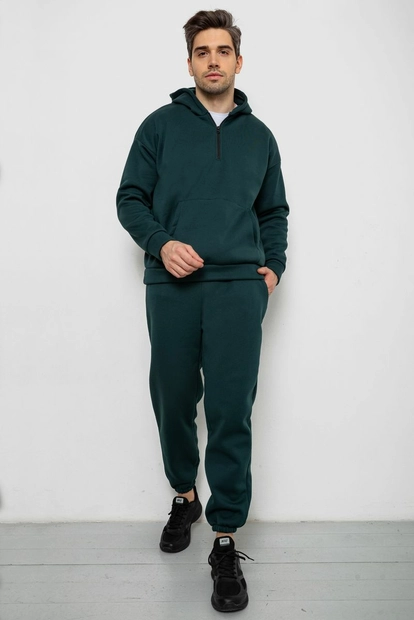 Спортивный костюм мужской на флисе., цвет зеленый, 238R030