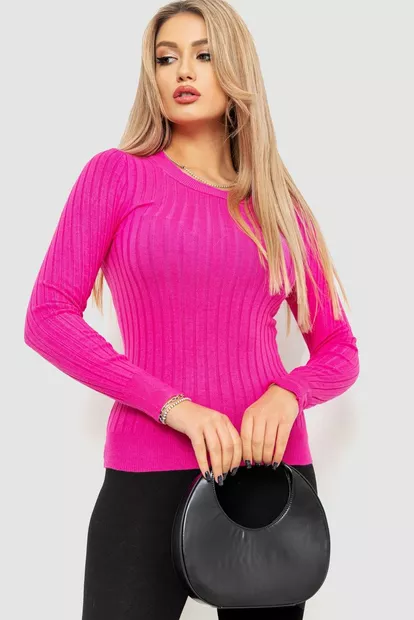 Водолазка жіноча в рубчик, колір рожевий, 204R9031