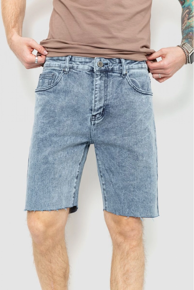 Купити Шорти джинсові чоловічі, колір темно-блакитний, 157RM-87-20 - Фото №1