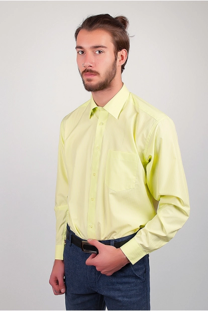 Рубашка мужская, салатовая однотонная AG-0002279