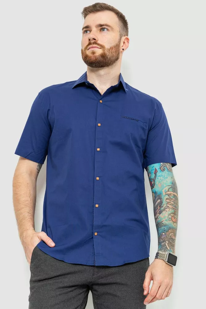 Купить Рубашка мужская классическая, цвет синий, 214R7115 оптом - Фото №1