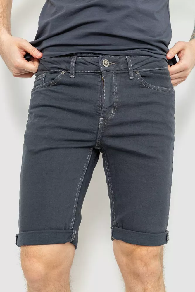 Купить Шорты мужские джинсовые, цвет темно-серый, 186R001 оптом - Фото №1