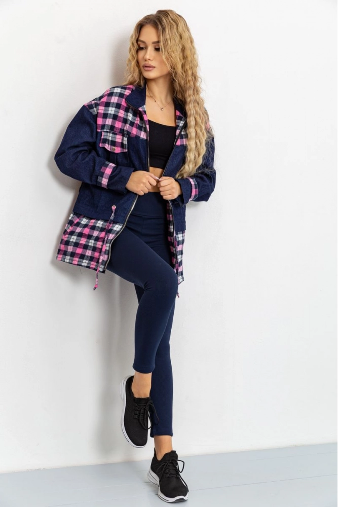 Купити Джинсова куртка жіноча, колір темно-синій, 167R1098 оптом - Фото №1