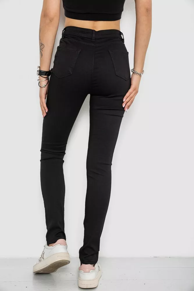 Купити Джинси жіночі Skinny стрейч, колір чорний, 182R9676 - Фото №4