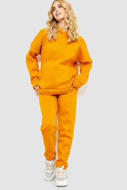 Спорт костюм женский на флисе, цвет горчичный, 214R0102-1