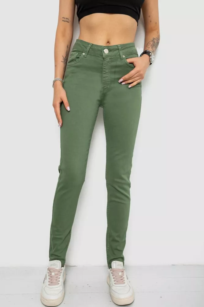 Купити Джинси жіночі Slim Fit, колір зелений, 182R1489S19 - Фото №1