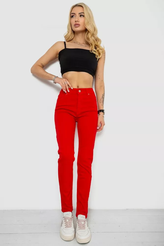 Купити Джинси жіночі Slim Fit, колір червоний, 182R1489S19 - Фото №2