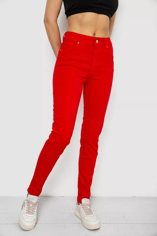 Купити Джинси жіночі Slim Fit, колір червоний, 182R1489S19 - Фото №3