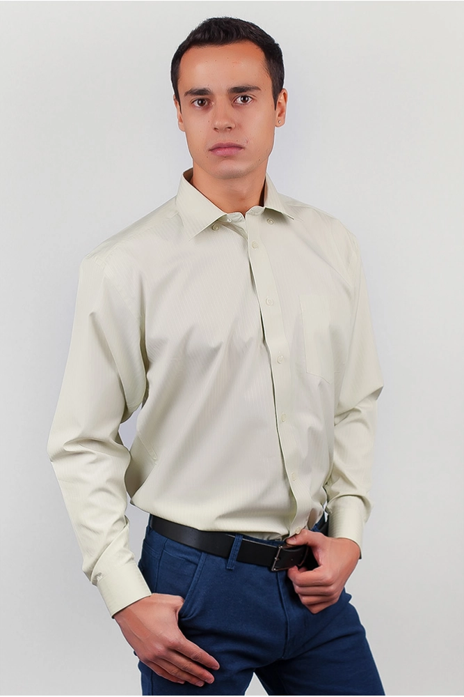 Купить Рубашка светлая с длинным рукавом Fra, цвет серый, AG-0002607 - Фото №1