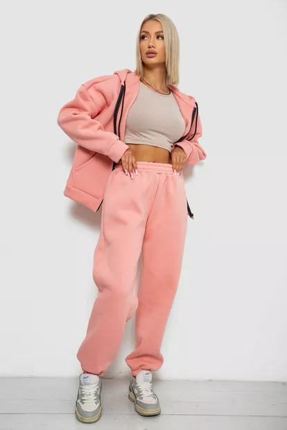 Спортивный костюм женский на флисе, цвет персиковый, 238R5715-1