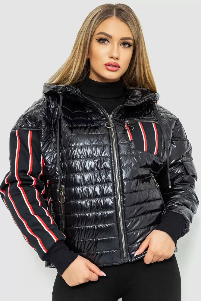 Купити Куртка жіноча демісезонна, колір чорний, 102R5222 - Фото №1