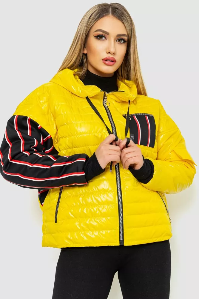 Купити Куртка жіноча демісезонна, колір жовтий, 102R5222 оптом - Фото №1